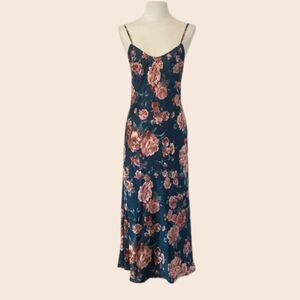 Intimately Free People Easy To Love Slip Dress Teal Floral Size Extra Small